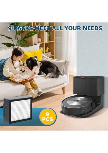 Irobot Roomba Serisi Için 9 Adet Yedek Hepa Filtre: E5 E6 E7 I1 I3 I4 I5 I6 I7 I8 J7 Elektrikli Süpürgeler (J7+ Için Değil) (Yurt Dışından)