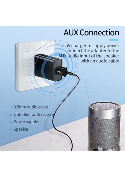 Mini USB Kablosuz Ses Adaptörü 5.0 Ses Alıcısı Stereo Sistem USB 5.0 USB Ses Adaptörü Kablosuz Alıcı (Yurt Dışından)