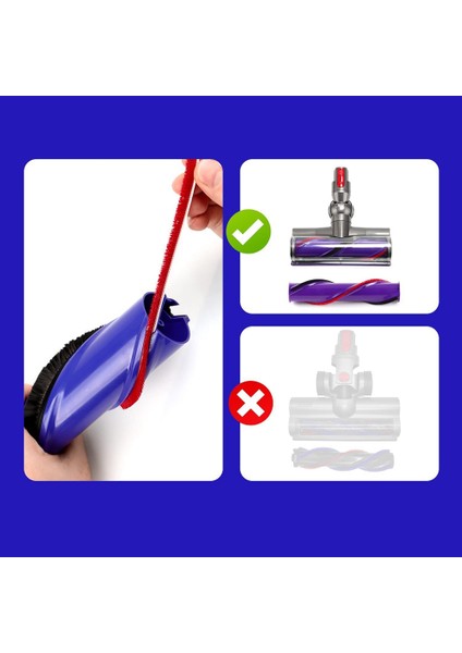 Dyson V10 Elektrikli Süpürge Için 6 Adet Rulo Fırça ve Yumuşak Peluş Şeritler (Yurt Dışından)