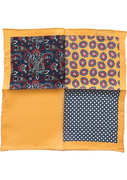 4 Desenli Ipek Cep Mendili