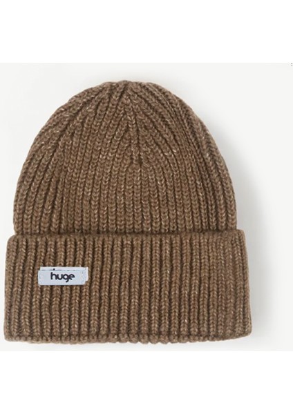 Huge Beanie Small Tag Brown