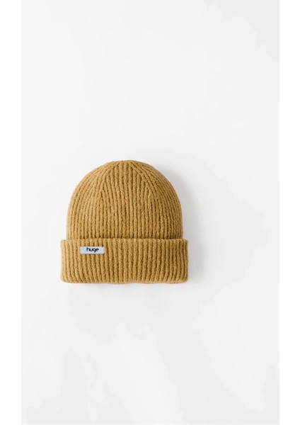 Huge Beanie Small Tag Mustard