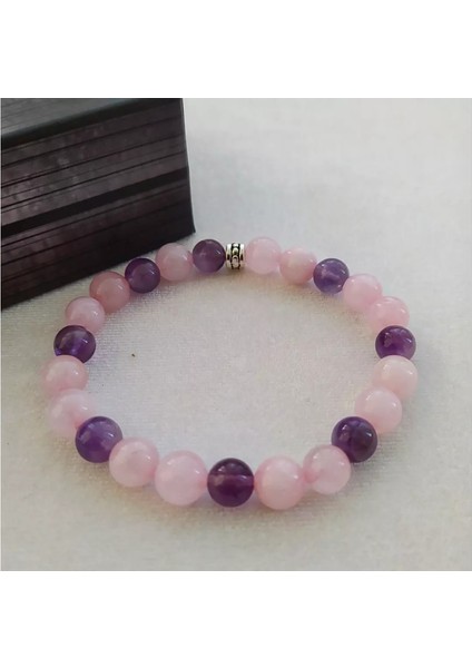 Pembe Kuvars - Mor Akik Doğaltaş Bayan Bileklik Mudisaat fiyatları