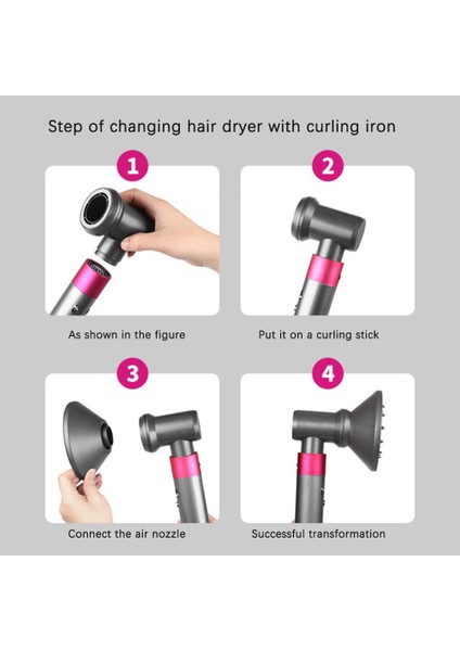 Curl Bar Adaptörü Uyumlu Styler Aksesuarları Saç Kurutma Makinesi Bigudi Yedek Parçalar (Yurt Dışından)