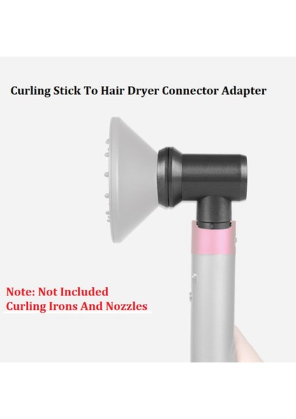Curl Bar Adaptörü Uyumlu Styler Aksesuarları Saç Kurutma Makinesi Bigudi Yedek Parçalar (Yurt Dışından)