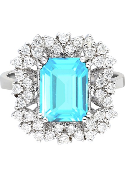 Pırlanta ve Oktagon Kesim Akuamarin Taşlı Yüzük 0423R0196 fiyatları
