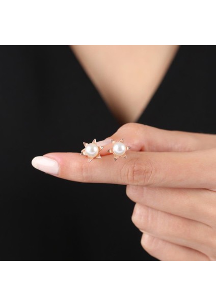 Inci Yıldızı Rose Renk Flowers Gümüş Küpe fiyatları