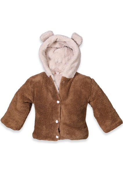Unisex Bebek Kapüşonlu Peluş Mont
