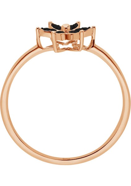 Siyah Pırlanta Taşlı Çiğdem Çiçeği Yüzük 0423R0201 modelleri