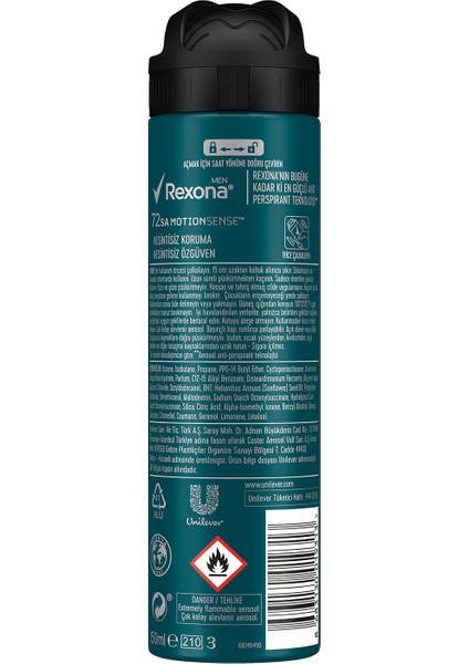 Men Erkek Sprey Deodorant Natural Fresh Mint 72 Saat Kesintisiz Üstün Koruma 150 ml