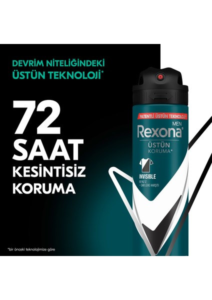 Men Erkek Sprey Deodorant Invisible Black & White 72 Saat Kesintisiz Üstün Koruma 150 ml