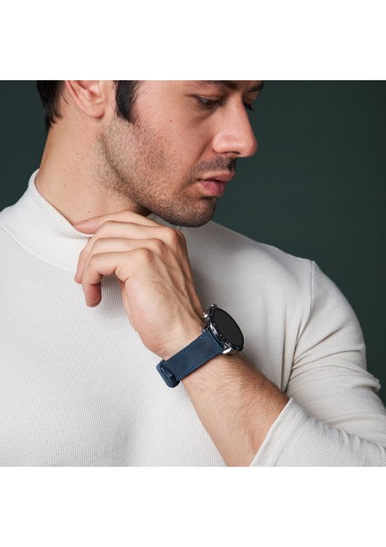 Huawei Watch Gt Gt2 E GT2E GT2PRO Gt3 Gt3 Pro Huawei Watch 4 Pro Ultimate Deri Kordon Kayış 46 22MM Mavi