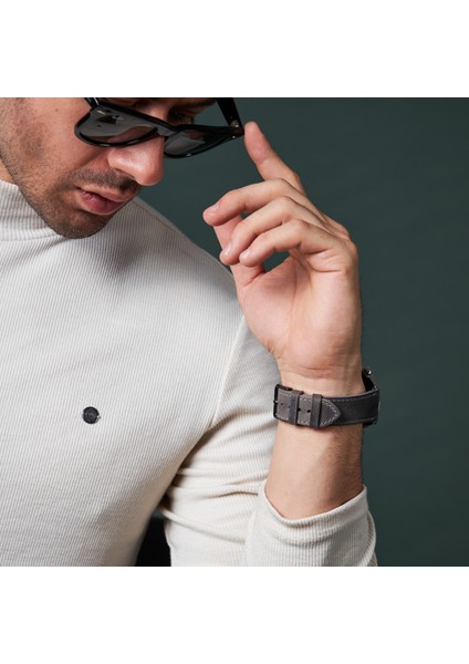 Huawei Watch Gt Gt2 E GT2E GT2PRO Gt3 Gt3 Pro Huawei Watch 4 Pro Ultimate Deri Kordon Kayış 46 22MM Gri