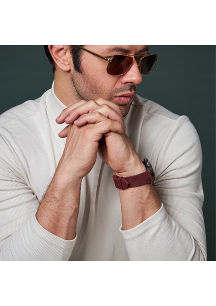 Huawei Watch Gt Gt2 E GT2E GT2PRO Gt3 Gt3 Pro Huawei Watch 4 Pro Ultimate Deri Kordon Kayış 46 22MM Bordo fırsatları