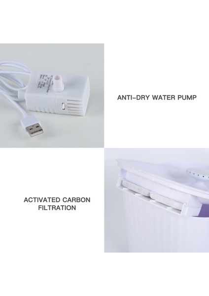 Fairy 3L LED Işıklı Sessiz Otomatik Su Pınarı - Beyaz (Yurt Dışından) fiyatları