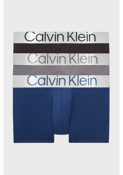 Calvin Klein Logolu Elastik Bel Bantlı Düşük Bel 3'lü Paket Boxer