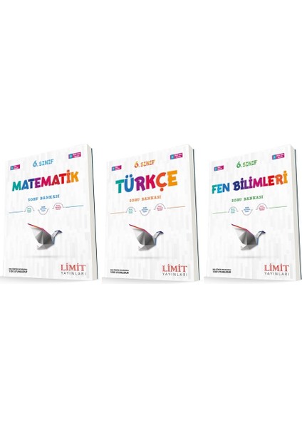 6. Sınıf Matematik - Türkçe - Fen Soru Bankası Seti 3 Kitap