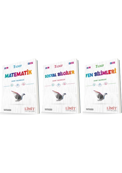 7. Sınıf Matematik - Sosyal - Fen Soru Bankası Seti 3 Kitap