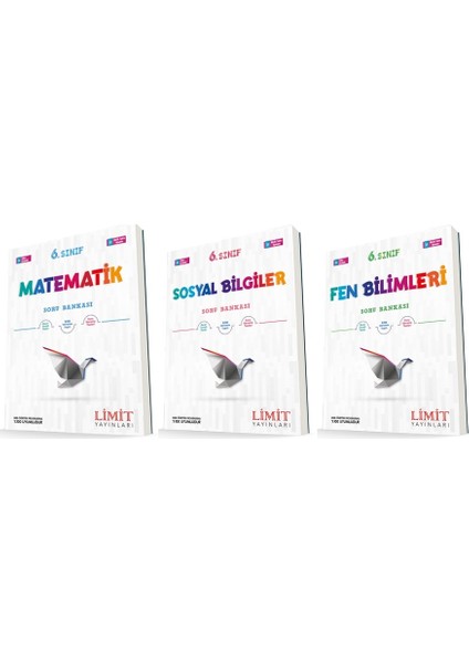 6. Sınıf Matematik - Sosyal - Fen Soru Bankası Seti 3 Kitap