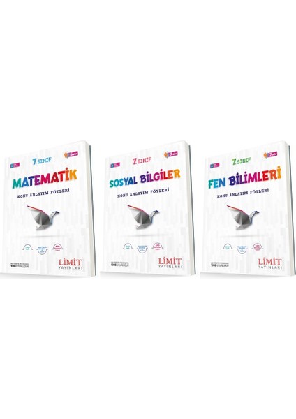 7. Sınıf Matematik - Sosyal - Fen Konu Föyleri Seti 3 Kitap