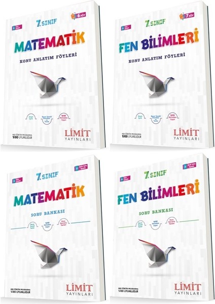 7. Sınıf Matematik - Fen Bilimleri Konu Föyleri - Soru Seti 4 Kitap