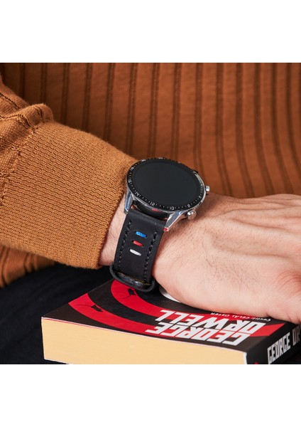 Huawei Watch Siyah Deri Kordon Watch GT5 / GT4 Gt 2 3 4 5 Pro 46mm Se 2e Elite Gt2 E Gt2e Gt2pro Gt3 Pro Gt3pro Huawei Watch 4 Pro Ultimate Deri Kordon Kayış 46 22mm Siyah fiyatları