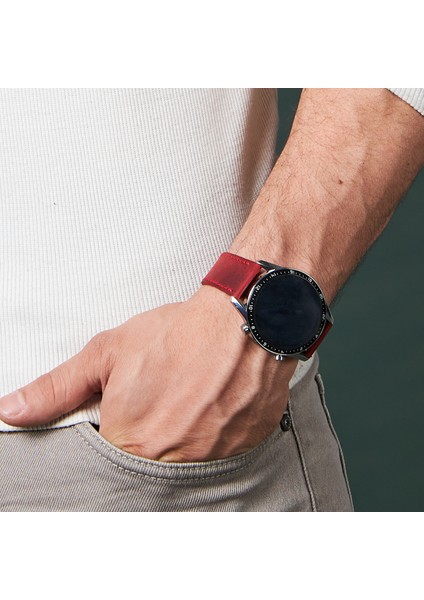 Huawei Watch Gt Gt2 E GT2E GT2PRO Gt3 Gt3 Pro Huawei Watch 4 Pro Ultimate Kırmızı Deri Kordon Kayış 46 22MM indirimleri