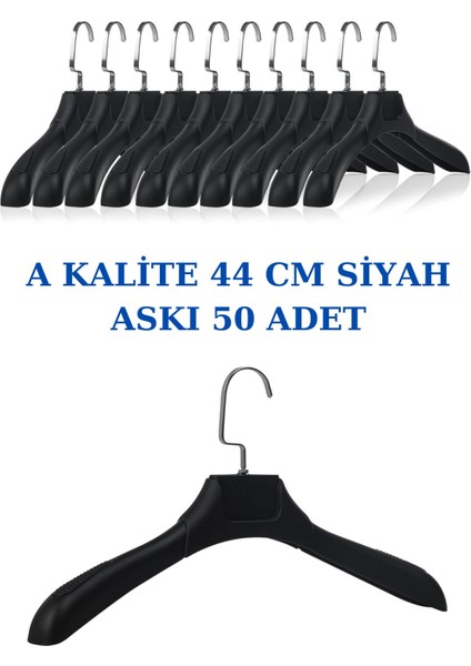50 Adet Siyah Abs Plastik Askı Ceket Elbise Askısı Kıyafet Askısı Gömlek Askısı