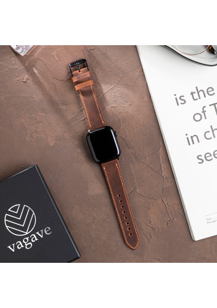 Apple Watch 42MM 44MM 45MM 49MM 3 / 4 / 5 / 6 / Se / 7 / 8 / 9 Ultra Ultra 2 Deri Kordon Deri Kayış Taba