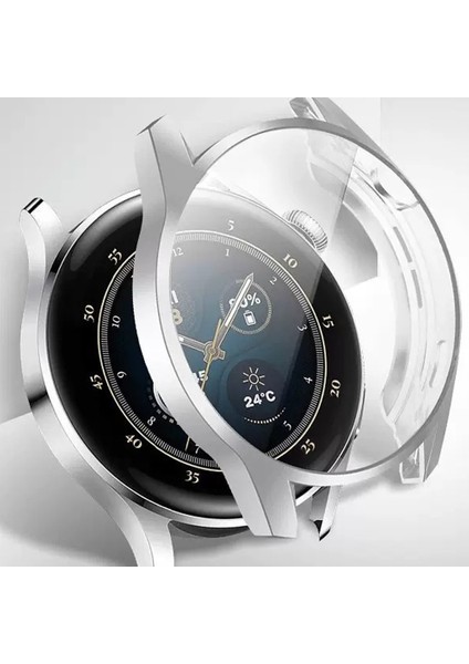 Huawei Watch 4 Pro ile Uyumlu Önü Açık Çerceve Pc Wafture Silikon Kılıf Koruma Gard Çerçeve