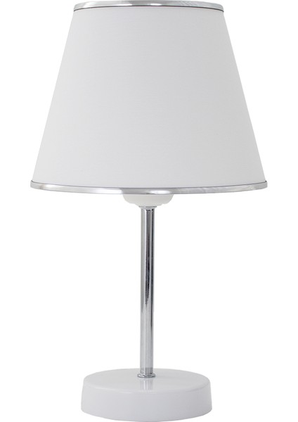 Beyaz Krom Safir Modern Abajur