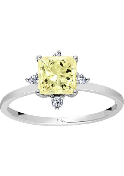 Pırlanta ve Prenses Kesim Sarı Kuvars Taşlı Yüzük 0423R0205 fiyatları