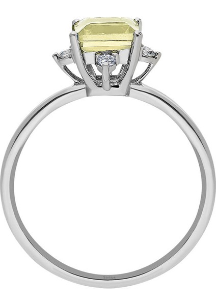 Pırlanta ve Prenses Kesim Sarı Kuvars Taşlı Yüzük 0423R0205 modelleri