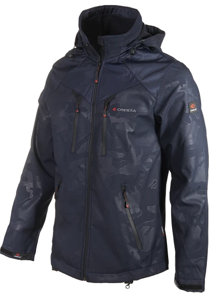 Outdoor Kaplamalı & Baskılı Kapüşonlu Erkek Softshell Ceket