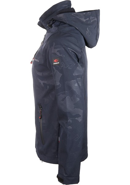 Outdoor Kaplamalı & Baskılı Kapüşonlu Erkek Softshell Ceket