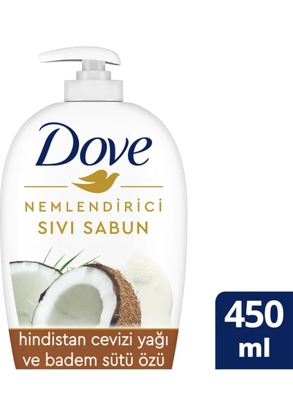 Nemlendirici Sıvı Sabun Hindistan Cevizi Yağı ve Badem Sütü Özü - 450 ml