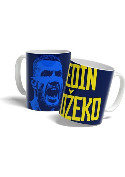 Edin Dzeko Lacivert - Sarı Basklı Kupa Bardak