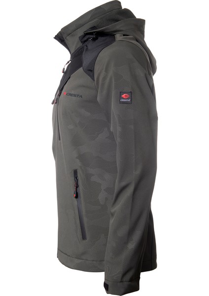 Outdoor Kaplamalı & Baskılı Kapüşonlu Erkek Softshell Ceket