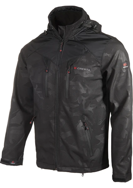 Outdoor Kaplamalı & Baskılı Kapüşonlu Erkek Softshell Ceket