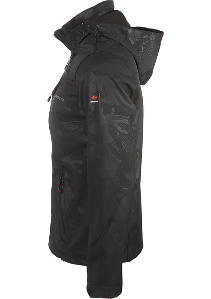 Outdoor Kaplamalı & Baskılı Kapüşonlu Erkek Softshell Ceket