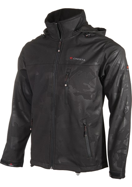 Outdoor Kamuflaj Baskılı Kapüşonlu Erkek Softshell Ceket