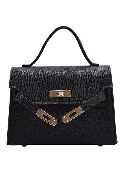 Kadın Küçük Retro Omuz Çantası - Siyah (Yurt Dışından)