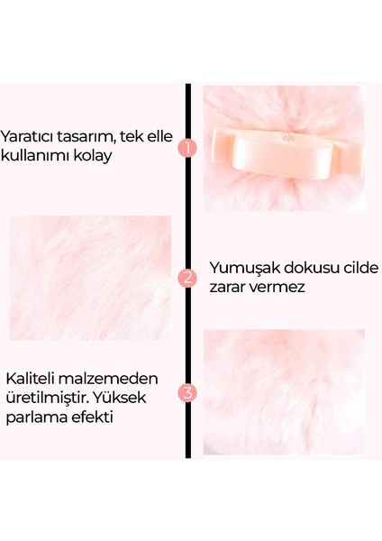 Peluş Yuvarlak Pudra Süngeri Pembe