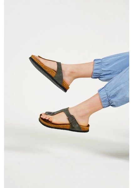 Ilda Yeşil Süet Terlik