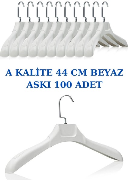 100 Adet Soft Beyaz Abs Plastik Askı Ceket Elbise Askısı Kıyafet Askısı Gömlek Askısı
