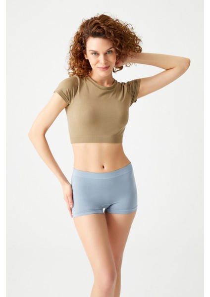 Mavi Seamless Boxer Külot Boyshort indirimleri