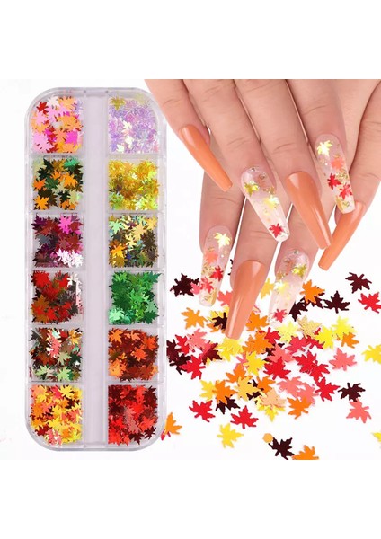 Nail Art Tırnak Süsleme Pul Seti, Yapraklı
