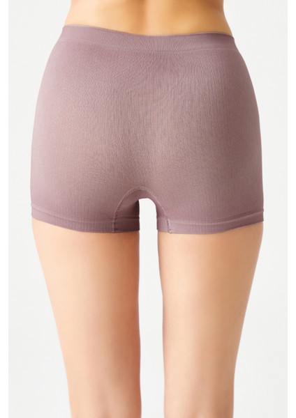 Mor Fitilli Seamless Boxer Külot Ribbed Boyshort fırsatları