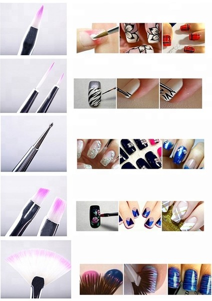 Nail Art Tırnak Süsleme Desen Fırça Seti, Uv Jel Tırnak Boyama Fırçası indirimleri
