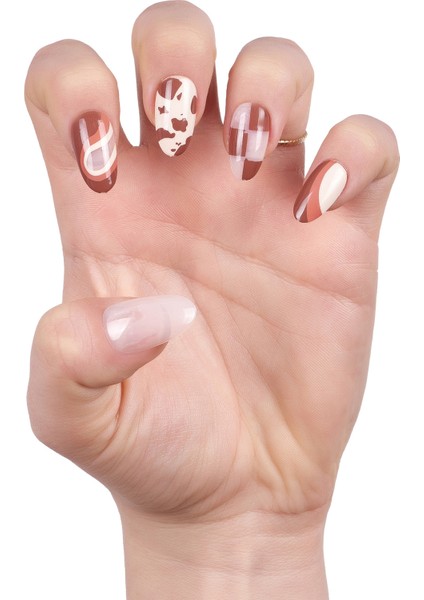 Takma Tırnak Seti 24 Adet Kolay Uygulama için Zararsız Yapıştırıcı ile modelleri